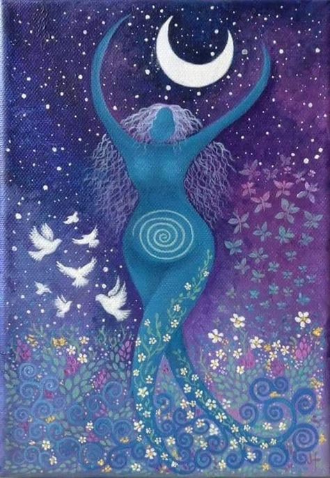 Goddess Moon Goddess, Womb Wisdom, Art Visionnaire, Pagan Art, Sacred Feminine, Feminine Art, Goddess Art, Art Et Illustration, Visionary Art