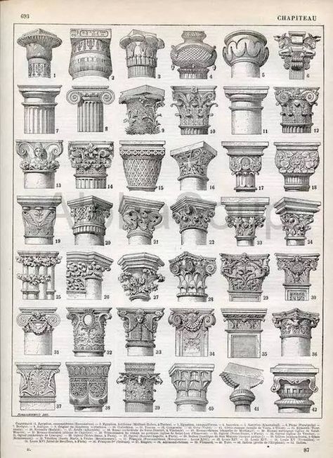 Classical Architecture, Architecture Drawings, Building Columns, Marble Pillar, Detail Arsitektur, Architecture Antique, Column Capital, Roman Columns, Classic Architecture
