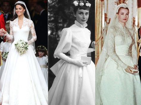 The Most Iconic Wedding Dresses Of All Time Audrey Hepburn Wedding Dress, Ernst Haas, Grace Kelly Wedding Dress, Wedding Dress Tea Length, Iconic Wedding Dresses, Grace Kelly Wedding, Famous Wedding Dresses, Chris Jackson, How To Dress For A Wedding