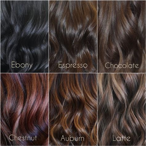 Dye Jobs For Dark Hair, Black To Chestnut Brown Hair, Dark Chocolate Brown Hair Espresso Balayage, Dark Coffee Brown Hair, Solid Dark Brown Hair Color Ideas, Ebony Hair Color, Choclate Brown Hair Color Black Women, Chocolate Brown Color Formula, Chocolate Brown Hair On Latinas