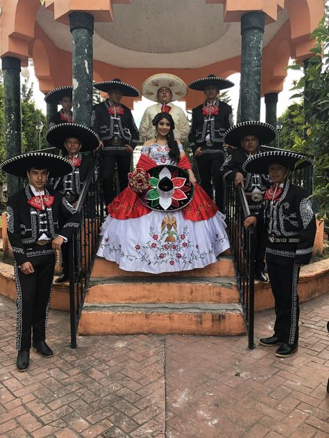 mexican quince Mexican Flag Quince Dress, Mexican Dresses Traditional Quince, Mexican Quinceanera Dresses Charra, Mexican Theme Quince Dress, Coco Themed Quinceanera, The Book Of Life Quinceanera Theme, Quinceanera Mariachi Theme, Charro Themed Quinceanera, Book Of Life Theme Quince