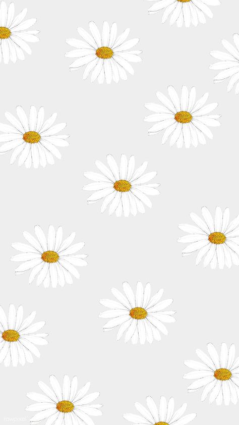 White daisy patterned mobile wallpaper | premium image by rawpixel.com / sasi Daisy Flower Aesthetic Wallpaper, Daisy Pattern Wallpaper, White Daisy Wallpaper, Daisy Illustration, Wallpaper Daisy, Daisy Background, Flower Mobile, Daisy Wallpaper, Cat Air