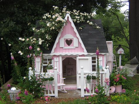 LET THE DECORATING BEGIN | Pink fairy cottage | Cathy Scalise | Flickr Small Pink House, Pink Cottagecore, Cottage Aesthetic, Pink Cottage, Fairy Aesthetic, Images Esthétiques, Cute House, Pink Houses, + Core + Aesthetic