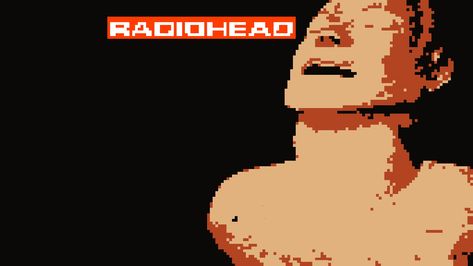 Humour, Album Covers Radiohead, Radiohead Laptop Wallpaper, Wallpaper Album Covers, Music Pixel Art, Album Covers Music, Radiohead Albums, Pink Floyd Wallpaper, Rock Album Covers