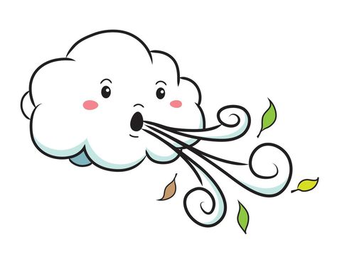 Cloud Blowing Wind, Rivers And Tides, Weather For Kids, Wind Drawing, Weather Clipart, Games For Kids Classroom, مشروعات العلوم, Blowing Wind, Weather Art