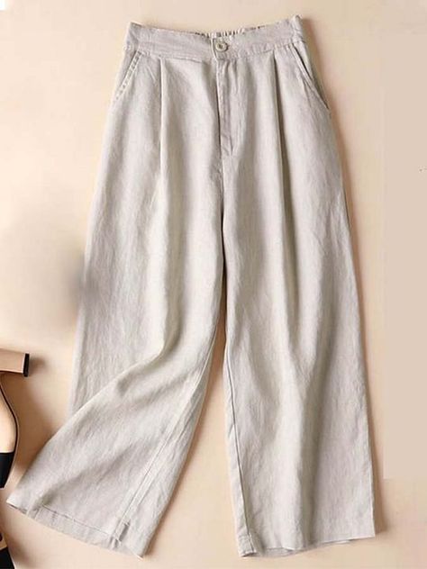 Cotton & Linen 4 Couture, Cotton Frocks For Women, Celana Palazzo, Linen Style Fashion, Basic Dress Pattern, Cotton Pants Women, Womens Pants Design, Designer Kurti Patterns, Cotton Linen Pants