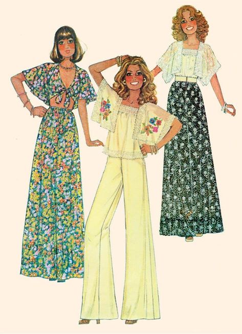 McCall's M8257 | Misses' Tops, Skirt and Pants 70s Mode, Style Année 70, 70s Sewing Patterns, Motif Vintage, 70s Inspired Fashion, 70s Outfits, 70’s Fashion, Retro Mode, Couture Mode