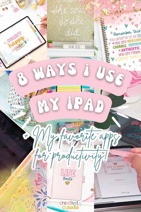 8 WAYS I USE MY IPAD IN 2023 💗 | + My Favorite Apps for Productivity 🌿 Organisation, I Pad Planner App, Cute Ipad Planner, Clean Ipad Aesthetic, Best Online Calendar Apps, Using An Ipad As A Teacher, Fun Things To Do On Your Ipad, Digital Planner Vision Board, Ipad Best Apps
