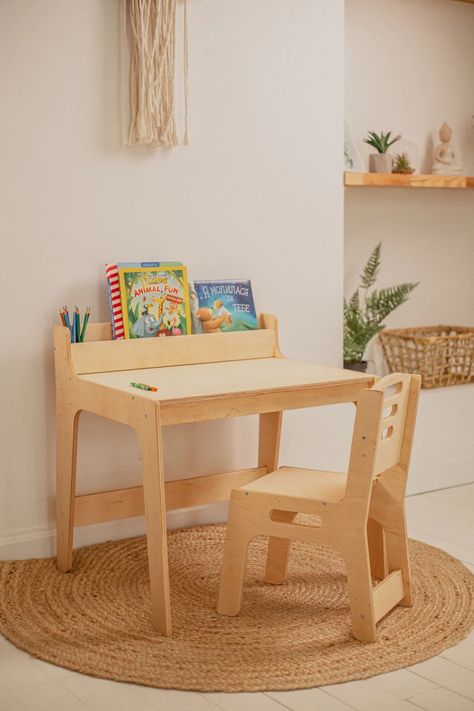 Toddler Side Table Kids Rooms, Montessori, Toddler Table And Chair Set, Wooden Preschool Furniture, Kids Table Chair, Toddler Table And Chair, Toddler Chair And Table, Kids Wooden Table And Chairs, Study Table Designs For Kids