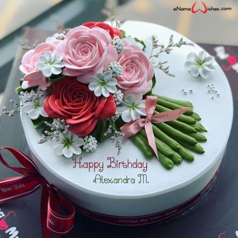 Online Happy Birthday Cake with Name - Best Wishes Birthday Wishes With Name Write Name On Birthday Cake, Happy Birthday Alexandra, Cake Name Edit, Happy Birthday Cake Writing, Name On Cake, Write Name On Cake, Birthday Cake Write Name, Happy Birthday Writing, Birthday Cake Writing