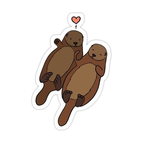 Couple Cute Sticker, Love Cute Stickers, Love Stickers Printable, Cute Couple Stickers, Stickers For Couples, Cute Love Stickers, Couples Stickers, In Love Stickers, Otters In Love