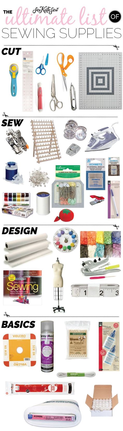 my FAVORITE sewing supplies Sewing Rooms, Sewing Lessons, Sewing 101, Costura Diy, Trendy Sewing, Techniques Couture, Beginner Sewing Projects Easy, Diy Couture, Sewing Skills