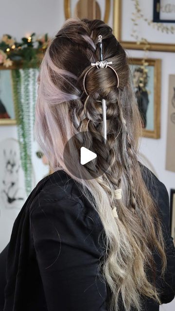 How To Do Viking Hairstyles Women, Bridal Viking Hairstyles, Viking Braid Wedding Hair Updo, Wiccan Hairstyles, Half Up Viking Hair, Celtic Hairstyles Short Hair, Viking Hairstyles Women Hair Tutorials, Viking Wedding Makeup, Viking Bride Hairstyles