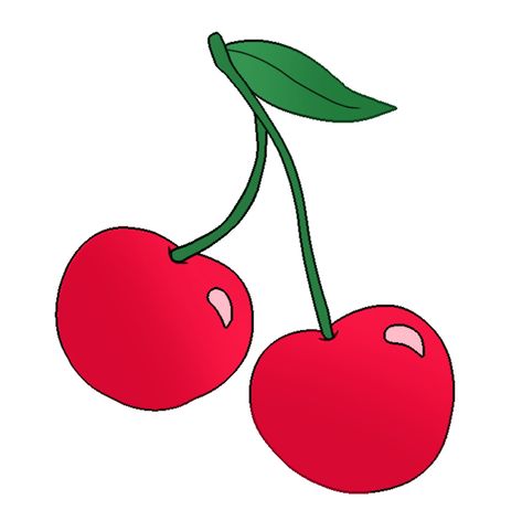 cherry by harry styles tho #cherry #cherries #cherrybunch #fruit #red #green #drawing #cartoon #digitalart Cherry Cartoon Aesthetic, Cherry Fruit Drawing, Simple Cherry Drawing, Cherries Drawing Simple, Red And Green Drawing, Cherry Clip Art, Pottery Painting Ideas Harry Styles, Cherry Drawing Simple, Cherry Art Drawing