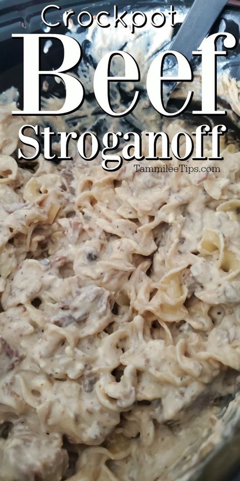 Easy Crockpot Beef Stroganoff, Easy Stroganoff Recipe, Crockpot Beef Stroganoff, Slow Cooker Beef Stroganoff Recipe, Beef Stew Meat Recipes, Stew Crockpot, Easy Stew, Beef Stew Crockpot Easy, Beef Stroganoff Crockpot