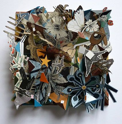 I've always loved collage but this is fantastic! Sarah Bridgland is amazing! Collage Sculpture, Artist Collage, Classe D'art, 3d Collage, Sculpture Design, Paper Engineering, 3d Sculpture, Paper Creations, Uk Artist