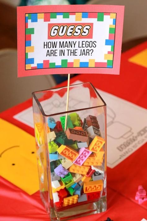 How to throw a Lego birthday party: a real mom's guide - The Many Little Joys Lego Birthday Party Favors, Lego Molds, Lego Party Favors, Lego Ninjago Birthday, Lego Auto, Ninjago Birthday Party, Lego Decorations, Lego Head, Ninjago Birthday