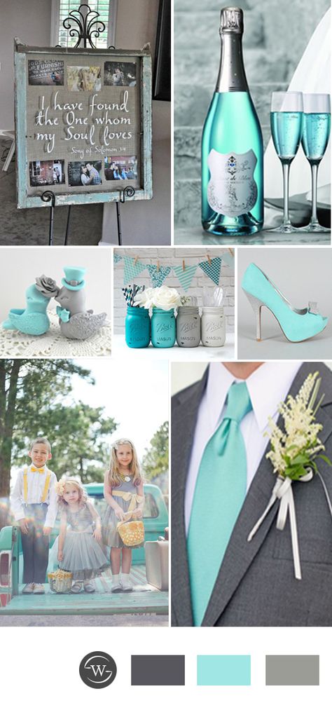 vintage tiffany blue and grey wedding color ideas Blue And Grey Wedding, Gray Wedding Colors, Wedding Color Combinations, Tiffany Blue Wedding, Wedding Color Ideas, Tiffany Wedding, Grey Wedding, Vintage Tiffany, Turquoise Wedding