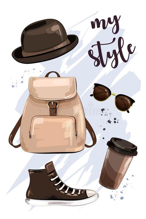 Fashion Accessories Drawing, Hand Bag Drawing, Hand Bag Illustration, Sunglasses And Coffee, Clothes Sketch, Accessories Design Sketch, Illustrated Ladies, Accessories Illustration, Cookies Theme