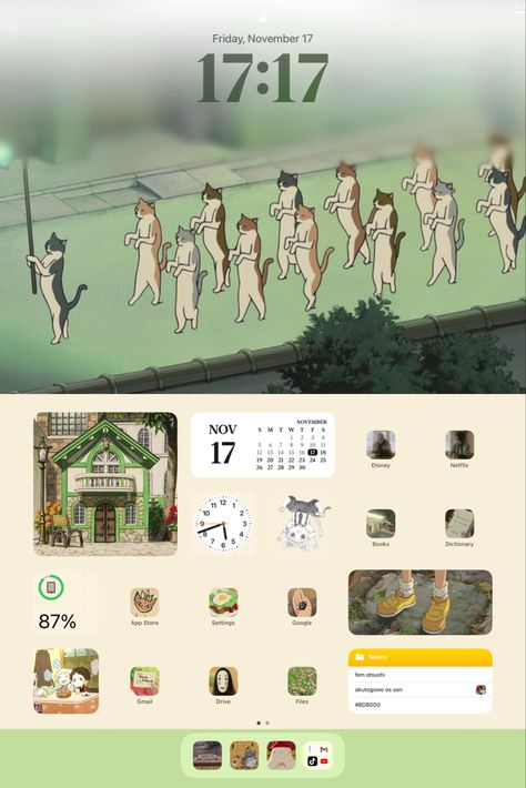 Ios Widget Wallpaper, Widgets Ipad, Background Homescreen, Studio Ghibli Anime, Widget Wallpaper, Ipad Layout, Ipad Lockscreen, Ghibli Anime, Lockscreen Ios