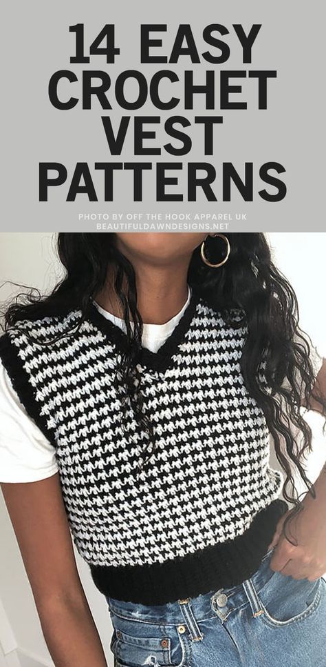 Vests Aesthetic, Easy Crochet Clothes, Diy Crochet Vest, Crochet Vest Outfit, Crochet Vest Pattern Free, Crochet Vests, Vest Patterns, Crochet Sweater Vest, Vest Pattern Free