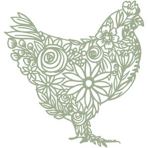 Silhouette Design Store - Search Designs : 288630 Chicken Cricut Projects, Cricut Chicken Projects, Embroidery Tshirt Ideas, Chicken Outline, Chicken Silhouette, Floral Chicken, Chicken Svg, Floral Silhouette, Ideas Embroidery