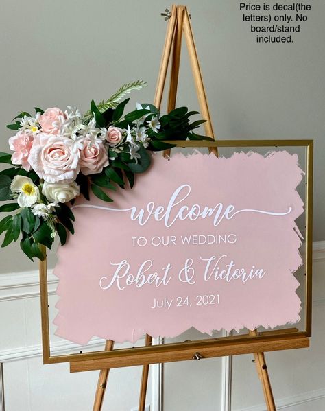 Wedding Welcome Boards, Pink Wedding Sign, Wedding Vinyl, Wedding Entrance Sign, Wedding Sign Decor, Wedding Welcome Board, Metal Windows, Wedding Mirror, Light Pink Wedding