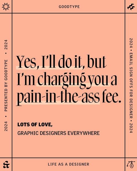 What graphic designers REALLY want to say when answering emails 😩 If you’ve been reallll close to typing one or more of these, then you should join your people at The Kernference this year! Comment KERN or use the link in bio to check the lineup for this 3-day virtual conference for artists & designers, including keynote speaker @homsweethom 😍 Early bird ticket sale ends soon, so don’t wait to sign up and save $100! #goodtype #strengthinletters #artistsmeanbiz #typography #handlettering #... Typography, Graphic Designers, Email Sign, Keynote Speaker, Early Bird, Link In Bio, This Year, Speaker, Sign Up