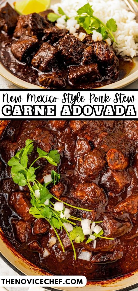 Pork Soup Recipes Mexican, Carne Adovada New Mexico Recipe, Pork Chop Recipes Mexican, Stew Pork Recipes, Diced Pork Recipes, Pork Stew Meat Recipes, Green Chili Pork Stew, Pork Soups, Mexican Pork Stew