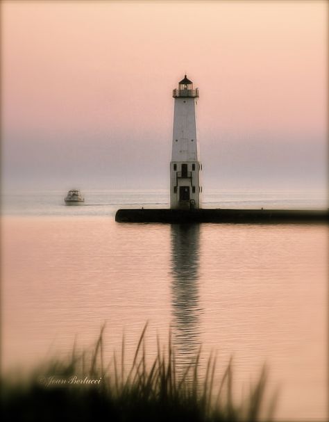 . Frankfort Michigan, Lake Lighthouse, Lighthouse Pictures, Moonlit Night, Beautiful Lighthouse, Sunset Wall, Beacon Of Light, Light Houses, Sunset Wall Art