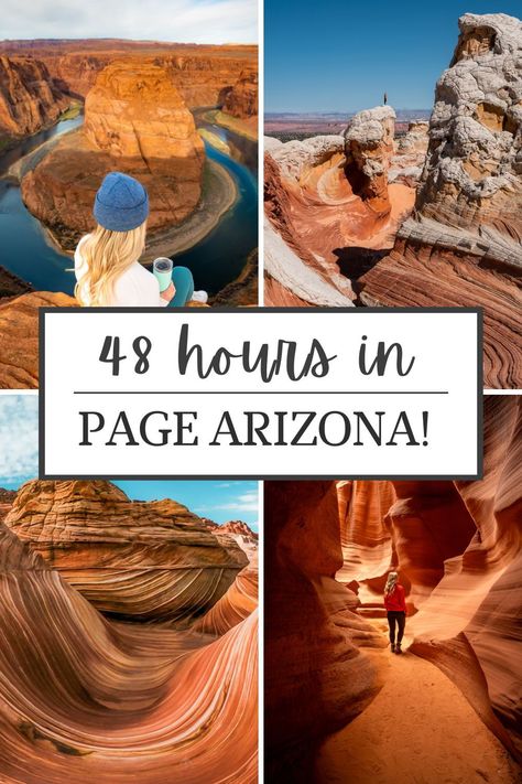 Two Days in Page Arizona: The Best Itinerary for Adventure Lovers! Click through for everything you need to know about visiting Page AZ including tips on Horseshoe Bend, Antelope Canyon, The New Wave, White Pocket, Lake Powell, and The Wave in Arizona! Don't miss this spot on your southwest road trip! #arizona #pagearizona #madetoexplore #antelopecanyon #thewaveaz Sedona Arizona, Page Az, Lower Antelope Canyon, Page Arizona, Lake Powell, Northern Arizona, Arizona Travel, Utah National Parks, The New Wave