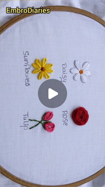 How To Do Embroidery Flowers, Easy Embroidery Flowers, Easy Embroidery For Beginners, Embroidery Designs For Beginners, Embroidery Design For Beginners, Embroidery Designs Flowers, Embroidery Easy, Design For Beginners, Easy Embroidery