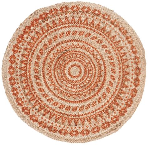 Natural Fiber Rug, Sisal Rugs, Eclectic Area Rug, Bohemian Eclectic, Beach House Style, Natural Fiber Rugs, Orange Area Rug, Round Area Rugs, Sisal Rug