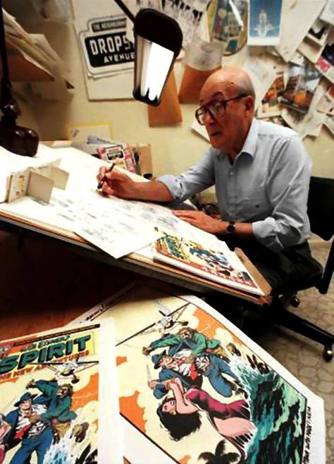 comic artist will eisner Alternative Comics, Mangaka Workspace, Artist Workspace, Will Eisner, Graphic Artist Designer, Dog Motif, Artistic Space, Artist Alley, Amazing Paintings