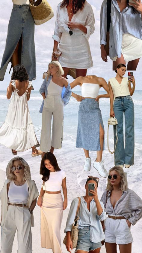 #summer #capsulewardrobe #summercapsule #beach #beachdayfit #vacationstyle Hamptons Outfit, Boston Outfits, Hamptons Fashion, Coastal Fashion, Shuffles Summer, Europe Outfits, Trip Outfits, Capsule Outfits, Mein Style