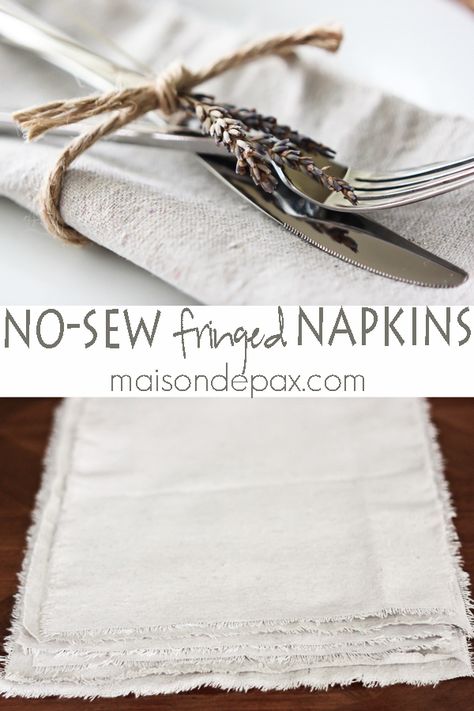 Cloth Napkins Diy, Drop Cloth Projects, Table Runner Diy, Diy Napkins, Drop Cloth Curtains, Diy Ikea, Cloth Napkin, Drop Cloth, Diy Curtains