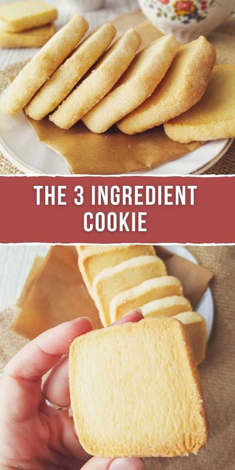 THE 3 INGREDIENT COOKIE Simple Cookies 3 Ingredients, Simple Cookie Recipe 3 Ingredients, Diy Food Recipes Easy 3 Ingredients, Easy Cookie Recipes 4 Ingredients Simple, Easy Dessert Recipes Quick 3 Ingredients, Simple Deserts, Pinterest Desserts, 3 Ingredient Butter Cookies, Amazing Deserts