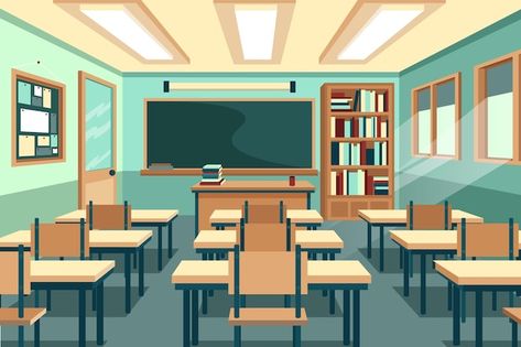 Classroom Digital Art, School Bg Aesthetic, My Classroom Drawing, Classroom Background Drawing, Smart Classroom Interior, Classroom Illustration School, School Classroom Drawing, School Background Classroom, School Aesthetic Background