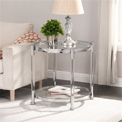 Acrylic End Table, Acrylic Side Table, Living Room Furniture Tables, Glass Side Table, Glass Top End Tables, Contemporary End Tables, Glass End Tables, Studio Table, Chrome Silver