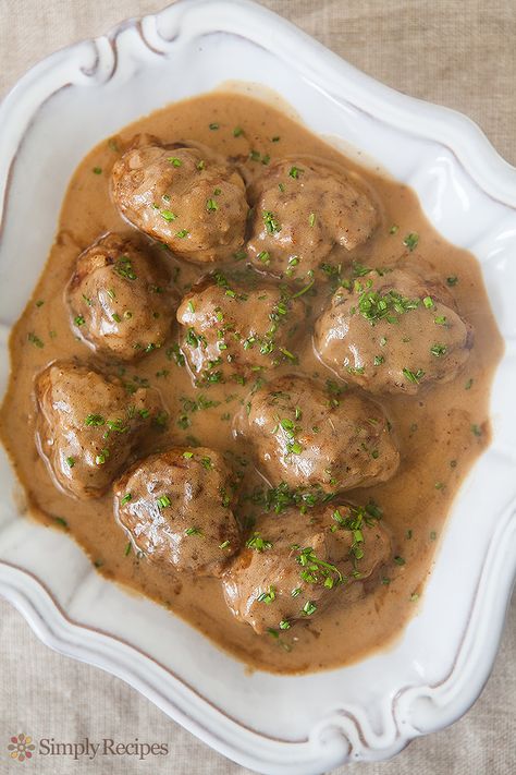 On SimplyRecipes.com Sour Cream Gravy, Best Swedish Meatballs, Beef And Pork Meatballs, Cream Gravy, Swedish Meatball Recipes, Beef And Pork, Meatball Sauce, Pork Meatballs, Swedish Meatballs