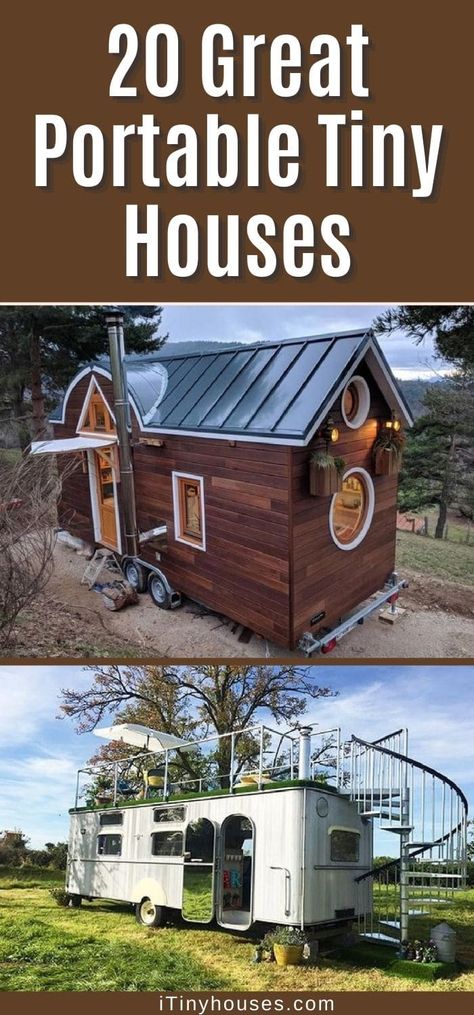 House Trailer Ideas, Portable House Ideas, Small Tiny House On Wheels, Off Grid Tiny House On Wheels, Tiny Cabin Diy, Tiny Home Trailer Plans, Tiny House Portable, Van Tiny House, Diy Tiny Home On Wheels