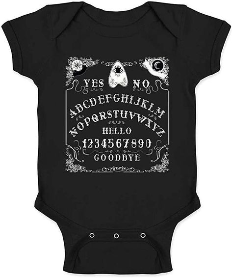 Gothic baby clothes punk rock onesie. Emo baby Neutral Baby Clothes Baby 100% Cotton for Infant Unisex Baby Ouija Board Séance Spirit Board Design Goth Gothic Baby Toddler Kids Girl Boy T-Shirt Gothic Baby Clothes, Punk Baby Clothes, White Tshirt And Jeans, Goth Baby Clothes, Gothic Baby, Punk Baby, Goth Baby, Cute Goth, Spirit Board