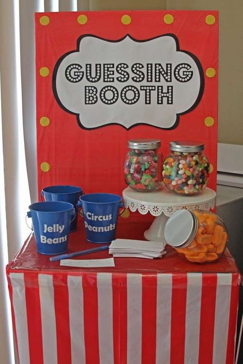 Carnival Block Party, Games For Carnival Party, Carnival Guessing Booth, Guessing Booth Carnival Game, Carnaval Party Theme, Game Booth Ideas School Carnival, Birthday Carnival Ideas, Birthday Party Carnival Games, Guessing Booth Carnival