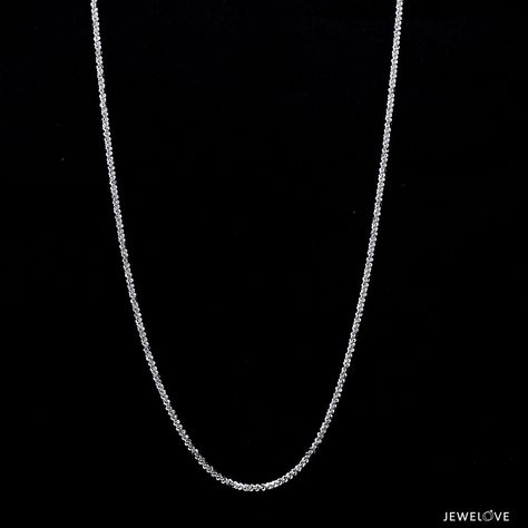 Platinum Chain by Jewelove Platinum Chain for Women Crafted in Platinum. The  is made in 95% pure platinum and hallmarked with Pt 950 for platinum purity. Metal : Platinum Platinum Purity : 95% Purity Mark : Pt 950 Length : 16 / 18 /inches (as selected above Estimated Platinum Weight : 3.55 grams (18 inches) Certificate of Authenticity : Platinum Guild International Rose Gold Locket, Platinum Chain, Women Crafts, Platinum Rose Gold, Chain For Women, Platinum Jewelry, Gold Locket, Platinum Ring, Diamond Pendant