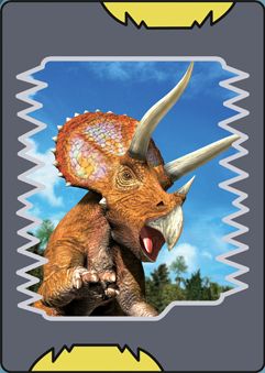 Although they are the same species, Chomp, Maximus, and Triceratops all have different pages... Dino Rey, Dinosaur King, King Card, Real Dinosaur, Dinosaur Posters, Dinosaur Cards, Dinosaur Images, Dinosaur Pictures, Anime King