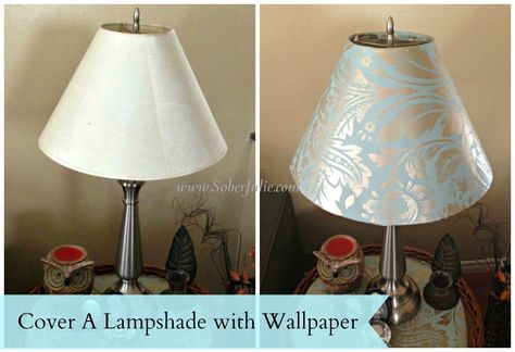Cover a lampshade with wallpaper Cover A Lampshade, Recover Lamp Shades, Paper Light Shades, Lampshade Kits, Cover Lampshade, Make A Lampshade, Movable Walls, Antique Buffet, Picture Wallpaper