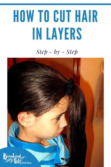 How to Cut Hair in Layers Step by Step! So easy, you can do it in just 5 minutes! | How to cut hair at home  | ponytail haircut | easy haircuts | ponytail haircut method | How to unicorn cut hair | ponytail haircut DIY #haircut Easy At Home Haircut, Easy At Home Haircuts For Women, Haircuts At Home For Women, Haircut Ponytail Method, Diy Hair Layers, Diy Haircut Layers, Haircuts Ponytail, Haircut Ponytail, Hair In Layers