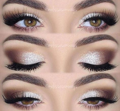 makeup Wedding Hairstyles And Makeup, Mekap Mata, Smink Inspiration, Formal Makeup, Beauty Make-up, Makijaż Smokey Eye, Wedding Nails Design, Makeup Hacks, Glitter Eyes