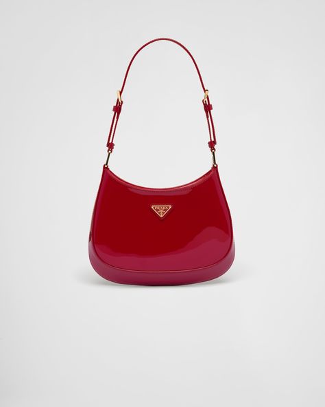 Red Prada Bag, Prada Cleo Bag, Cleo Bag, Prada Cleo, Prada Purses, Prada Collection, Patent Leather Bag, Messenger Bag Backpack, Red Purses