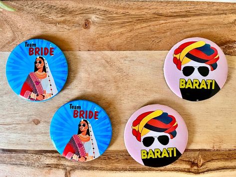 Wedding Brooches, Wedding Badges Indian, Welcome Favors, Wedding Badges, Indian Wedding Favors, Brooch Wedding, Personalised Badges, India Wedding, Haldi Ceremony